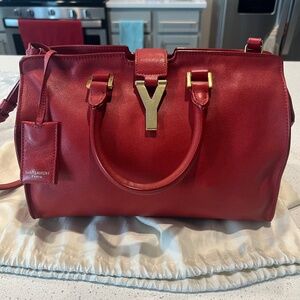 SOLD!! authentic YSL Sac Ligne Y in red 2 way bag